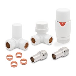 Matt White Thermostatic Radiator Valves Corner