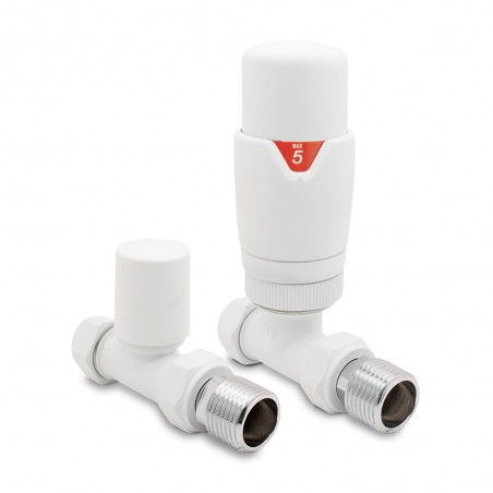 Matt White Thermostatic Radiator Valves Straight