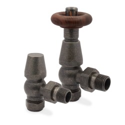 Pewter Rose Traditional Thermostatic Radiator Valves Angled