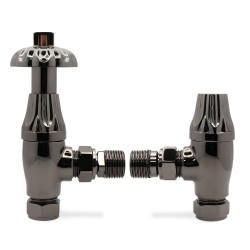 Black Nickel Traditional Thermostatic Radiator Valves Angled