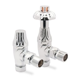 Chrome Traditional Thermostatic Radiator Valves Angled