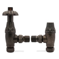 Pewter Traditional Thermostatic Radiator Valves Angled