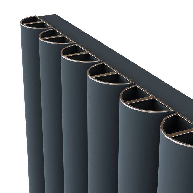 Ariel Anthracite Radiator - 415 X 1800mm - Closeup Ariel Anthracite Radiator - 415 X 1800mm - Closeup