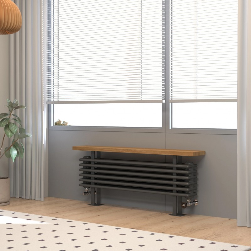 Heritage Classic Anthracite 3 Column Bench Radiator - 1200mm x 480mm Heritage Classic Anthracite 3 Column Bench Radiator - 1200mm x 480mm