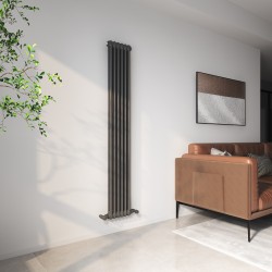 Heritage Classic Anthracite Vertical 2 Column Radiator - 284mm x 1800mm