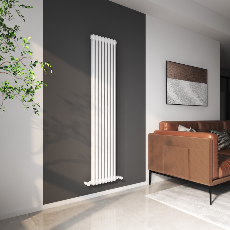 Heritage Classic White Vertical 2 Column Radiator - 372mm x 1800mm Heritage Classic White Vertical 2 Column Radiator - 372mm x 1800mm