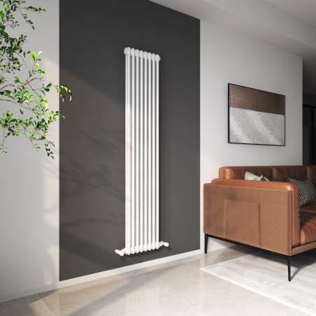 Heritage Classic White Vertical 2 Column Radiator - 372mm x 1800mm
