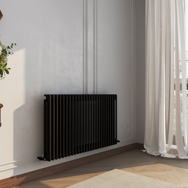 Heritage Classic Black Horizontal 3 Column Radiator - 1177mm x 600mm Heritage Classic Black Horizontal 3 Column Radiator - 1177mm x 600mm