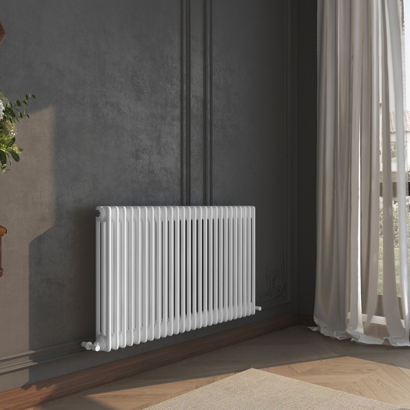 Heritage Classic White Horizontal 3 Column Radiator - 1177mm x 600mm Heritage Classic White Horizontal 3 Column Radiator - 1177mm x 600mm