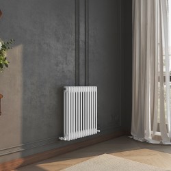 Heritage Classic White Horizontal 3 Column Radiator - 599mm x 600mm