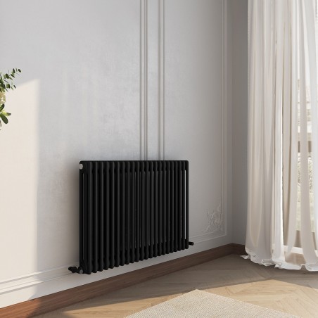 Heritage Classic Black Horizontal 3 Column Radiator - 999mm x 600mm
