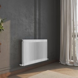 Heritage Classic White Horizontal 3 Column Radiator - 999mm x 600mm