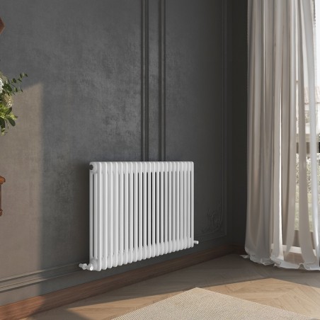 Heritage Classic White Horizontal 3 Column Radiator - 999mm x 600mm