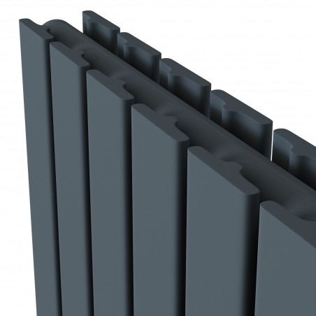 Sultan Anthracite Horizontal Double Flat Panel Radiator - 832mm x 600mm