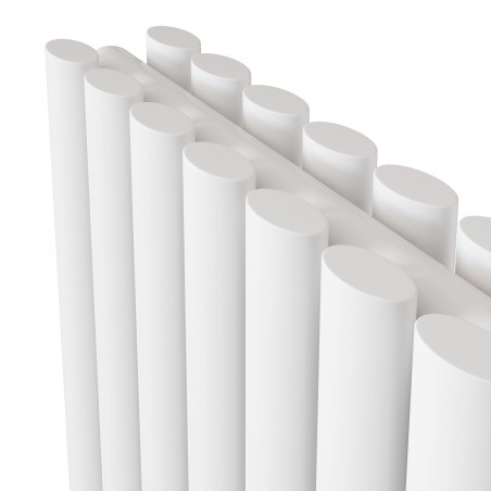 Queen White Double Oval Tube Vertical Radiator - 420mm x 1800mm