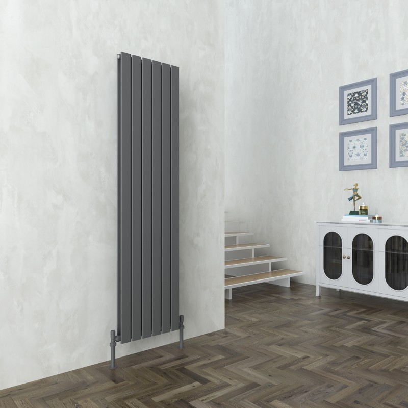 Sultan Anthracite Vertical Double Flat Panel Radiator - 452mm x 1800mm Sultan Anthracite Vertical Double Flat Panel Radiator - 452mm x 1800mm