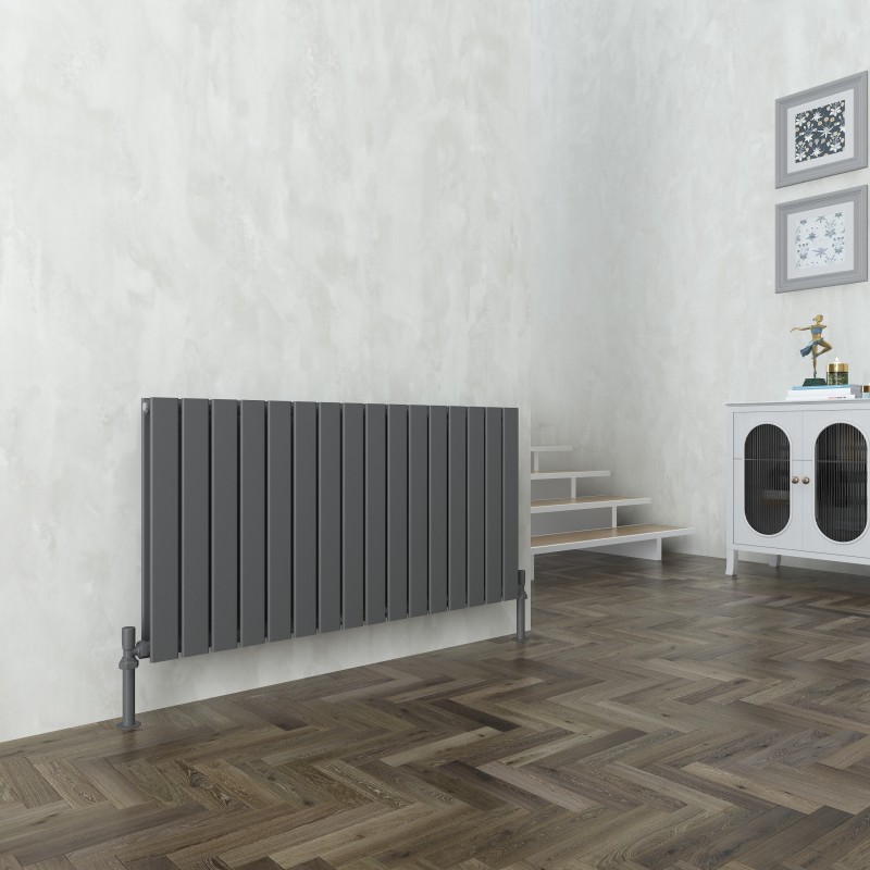 Sultan Anthracite Horizontal Double Flat Panel Radiator - 1212mm x 600mm Sultan Anthracite Horizontal Double Flat Panel Radiator - 1212mm x 600mm
