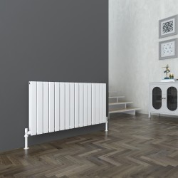 Sultan White Horizontal Double Flat Panel Radiator - 1212mm x 600mm