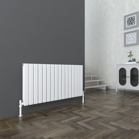 Sultan White Horizontal Double Flat Panel Radiator - 1212mm x 600mm