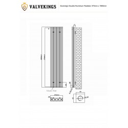 Sovereign Anthracite Double Aluminium Radiator - 375 x 1800mm