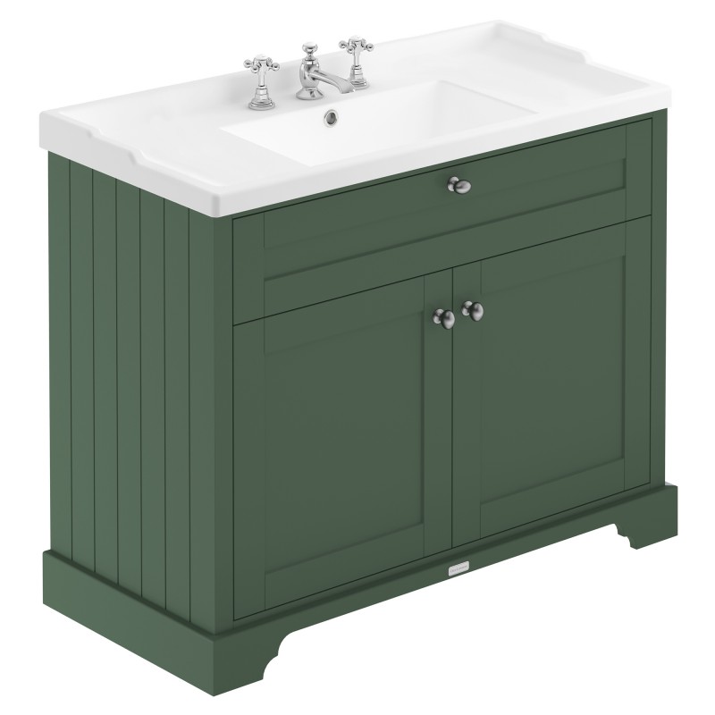Old London 1000mm Cabinet & Basin - 3 Tap Holes - Hunter Green Old London 1000mm Cabinet & Basin - 3 Tap Holes - Hunter Green