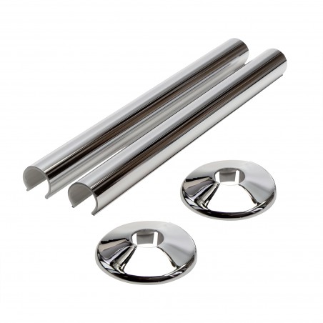 200mm Chrome "Snap On" Radiator Pipe & Collars
