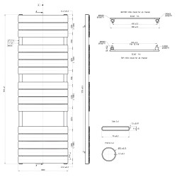 Solaris Black Designer Towel Rail - 500 x 1500mm