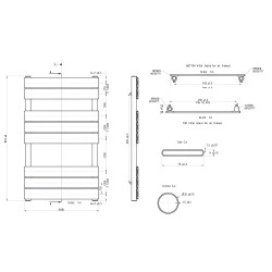 Solaris Black Designer Towel Rail - 500 x 840mm