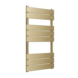 Solaris Brushed Brass Designer Towel Rail - 500 x 840mm