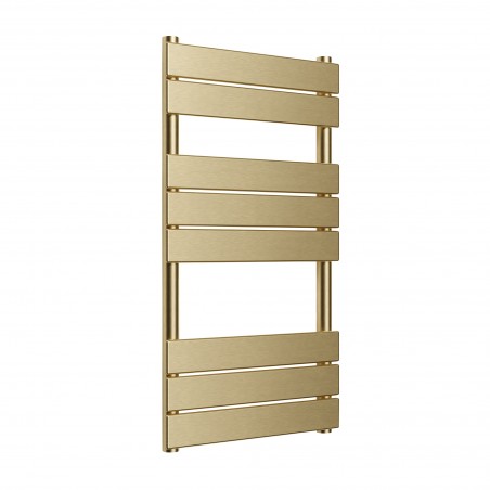 Solaris Brushed Brass Designer Towel Rail - 500 x 840mm