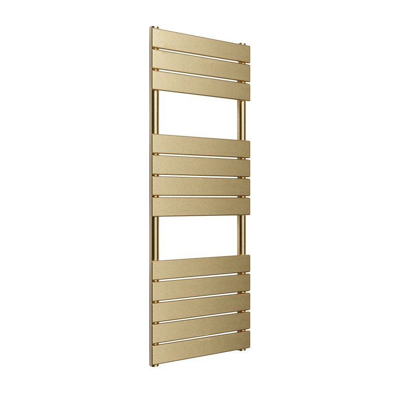 Solaris Brushed Brass Designer Towel Rail - 500 x 1200mm Solaris Brushed Brass Designer Towel Rail - 500 x 1200mm