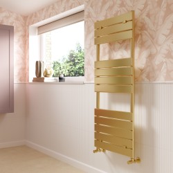 Solaris Brushed Brass Designer Towel Rail - 500 x 1200mm