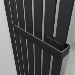 Black Towel Bar for King & Queen Radiators Insitu