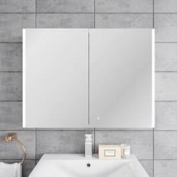 Pavo LED 2 Door Mirror Cabinet 600 x 800mm - Insitu