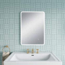 Ambient Edge Lit Rounded Frame LED Bathroom Mirror 500 x 700mm - Insitu