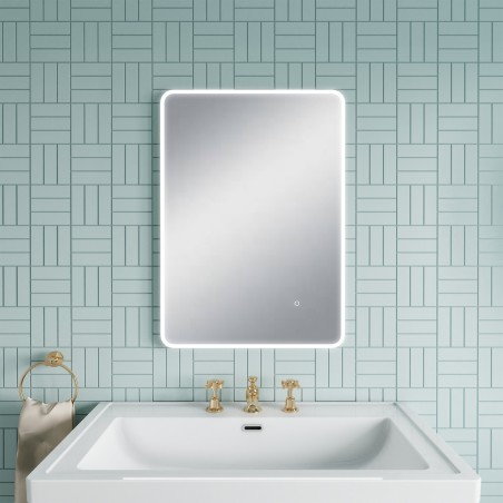 Ambient Edge Lit Rounded Frame LED Bathroom Mirror 500 x 700mm