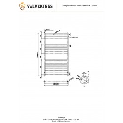 Brushed Stainless Steel Towel Rail - 600 x 1200mm