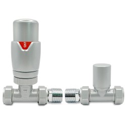Silver Thermostatic Radiator Valves Straight