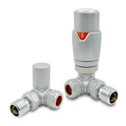 Silver Thermostatic Radiator Valves Corner