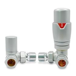 Silver Thermostatic Radiator Valves Corner