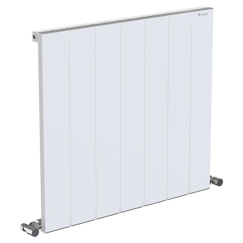 Radyal Tower Single Designer White Aluminium Horizontal Radiator - 660 x 600mm Radyal Tower Single Designer White Aluminium Horizontal Radiator - 660 x 600mm