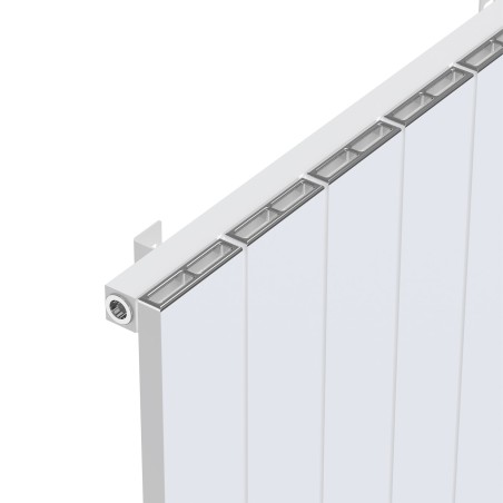 Radyal Tower Single Designer White Aluminium Horizontal Radiator - 660 x 600mm