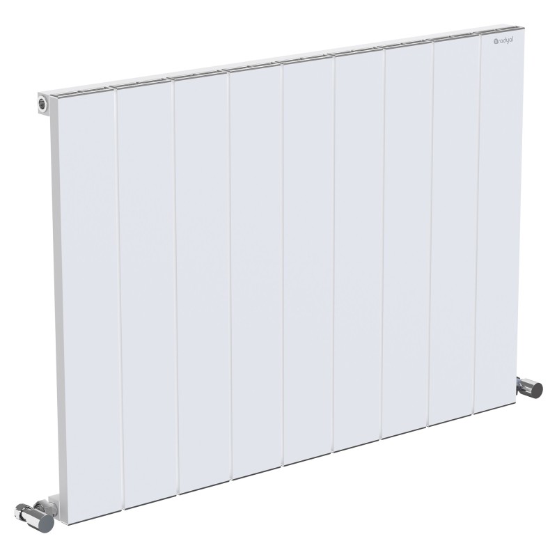 Radyal Tower Single Designer White Aluminium Horizontal Radiator - 850 x 600mm Radyal Tower Single Designer White Aluminium Horizontal Radiator - 850 x 600mm