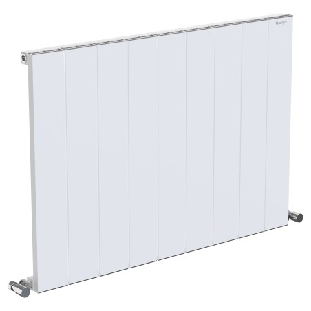 Radyal Tower Single Designer White Aluminium Horizontal Radiator - 850 x 600mm