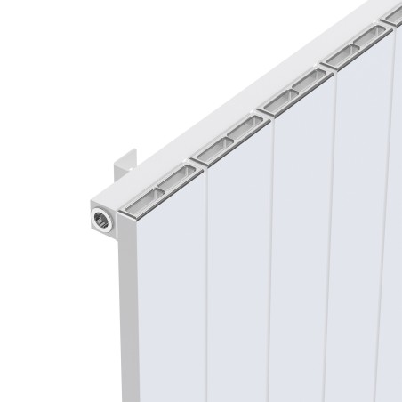 Radyal Tower Single Designer White Aluminium Horizontal Radiator - 855 x 600mm