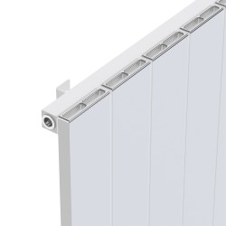 Radyal Tower Single White Aluminium Radiator Close Up