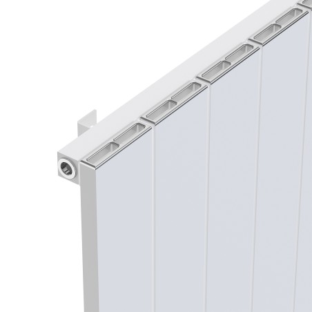 Radyal Tower Single Designer White Aluminium Horizontal Radiator - 1230 x 600mm