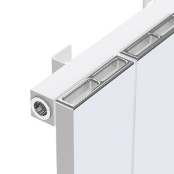 Radyal Tower Single Designer White Aluminium Horizontal Radiator - 1230 x 600mm