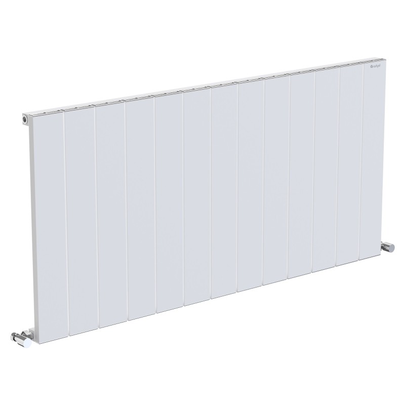 Radyal Tower Single Designer White Aluminium Horizontal Radiator - 1235 x 600mm Radyal Tower Single Designer White Aluminium Horizontal Radiator - 1235 x 600mm