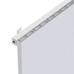 Radyal Tower Single White Aluminium Radiator Close Up
